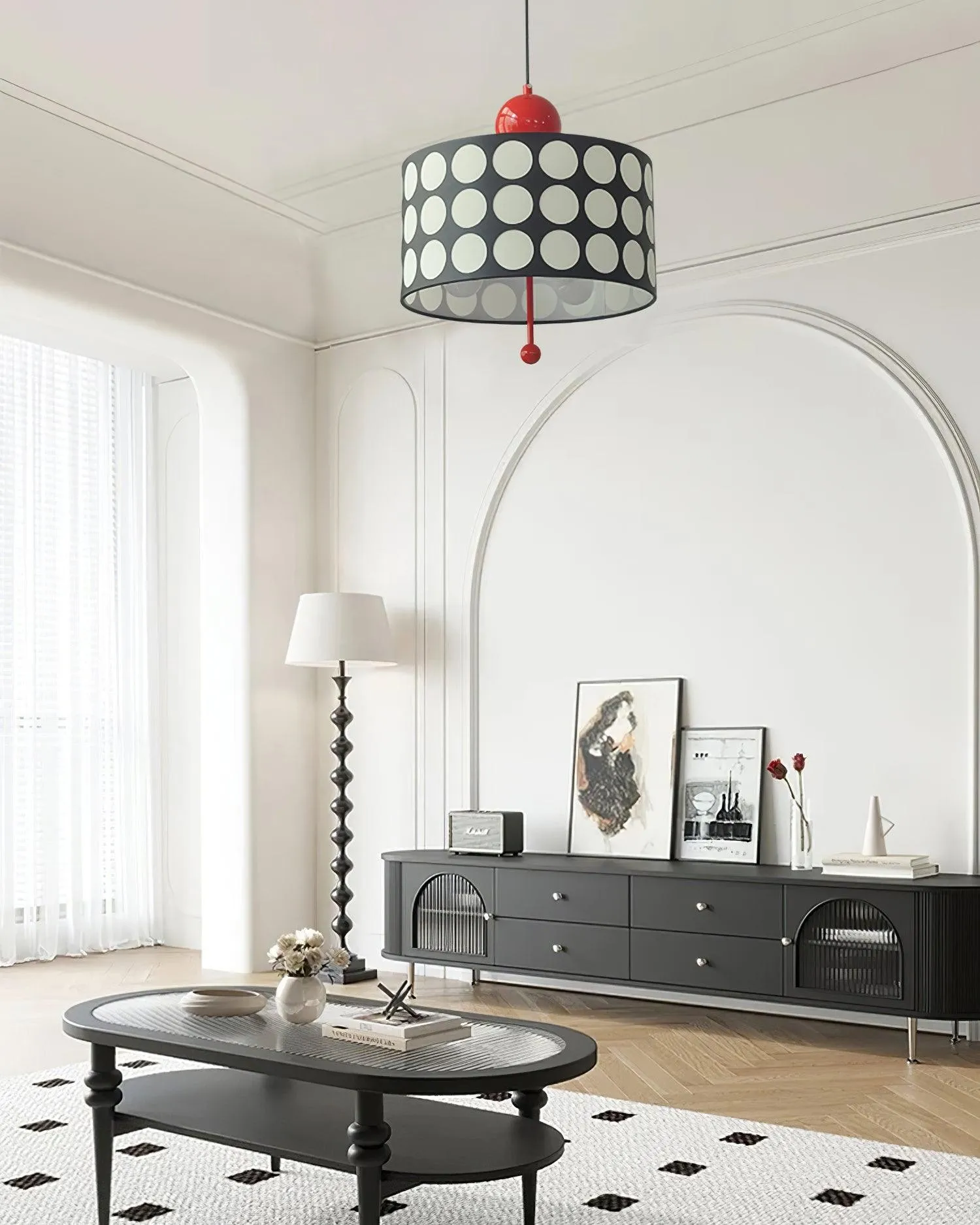 Graphic Checkered Pendant Light - Retro Chic Style for Dining Room and Kitchen Island KL341