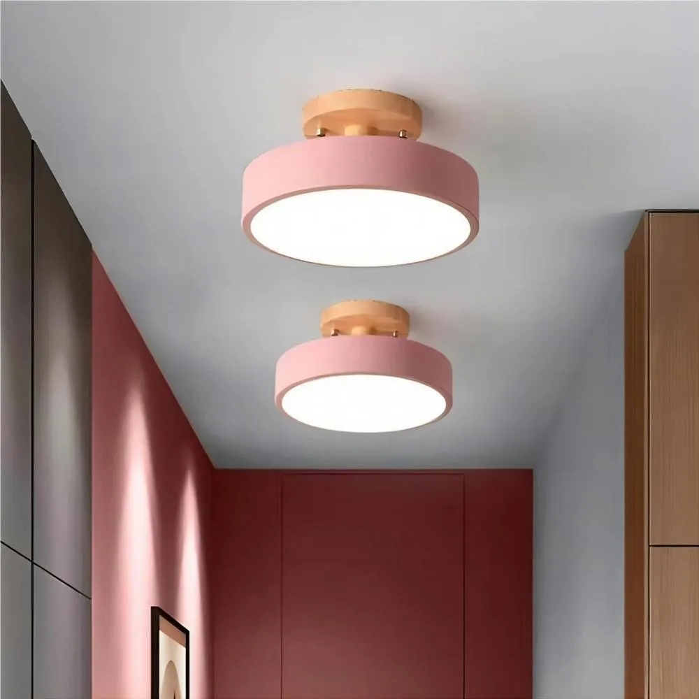 Scandinavian Design Round Wooden Ceiling Light KL37