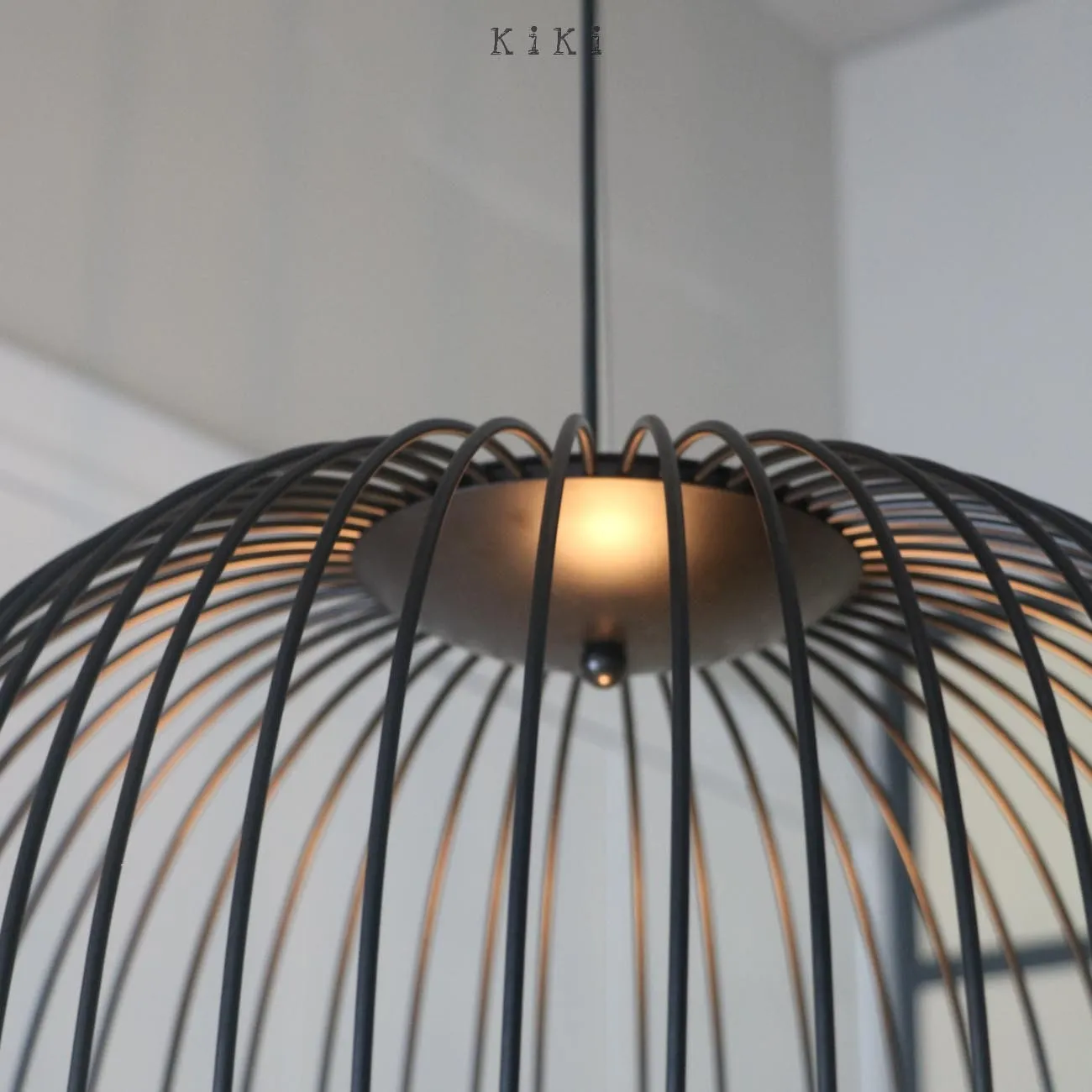 Metal Frame Spokes Pendant Light - Airy Wire Design Lighting for Kitchen Island
