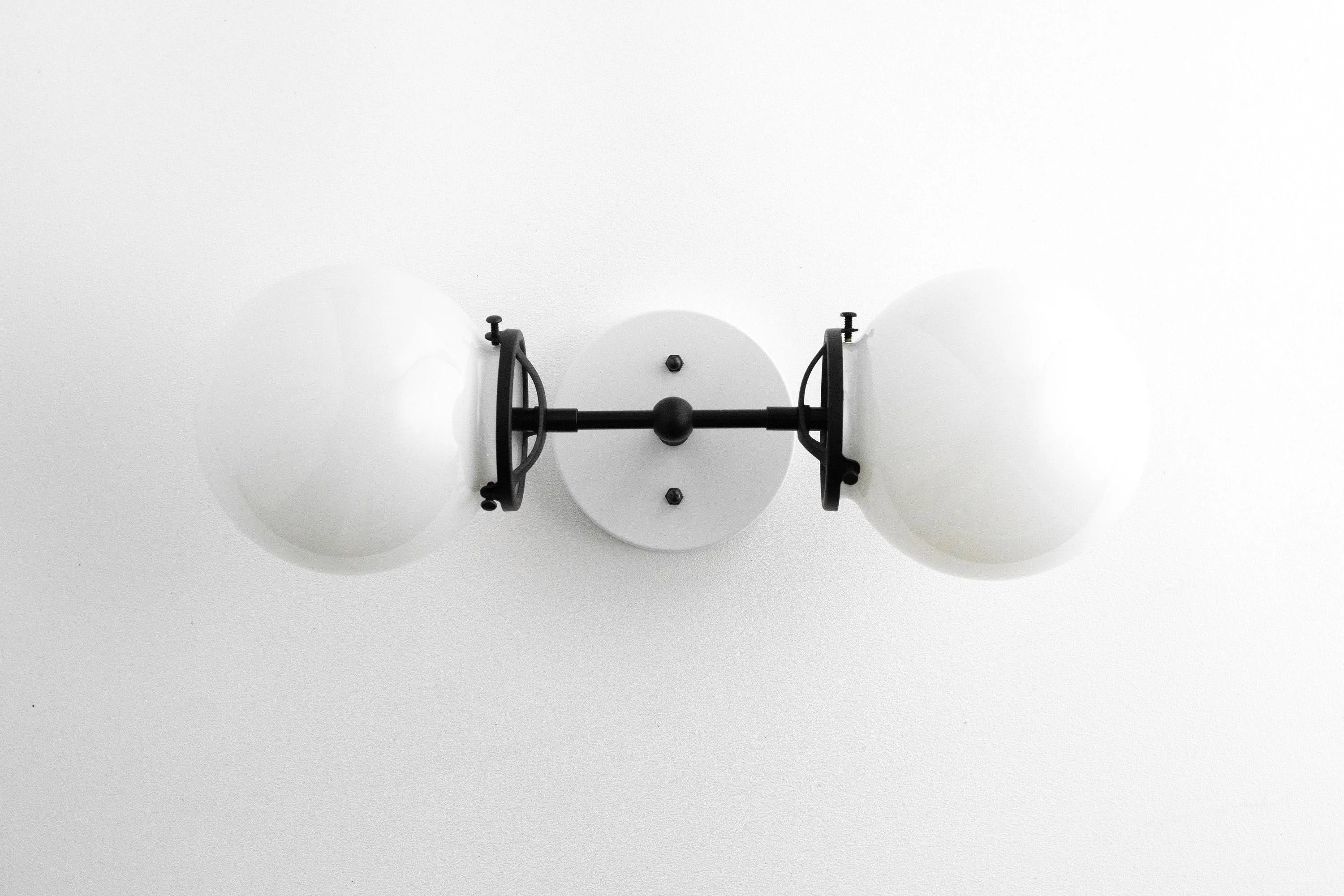 Lumio Globe Art Deco Vanity Light -  Opal Globe Bathroom Sconce KL1416