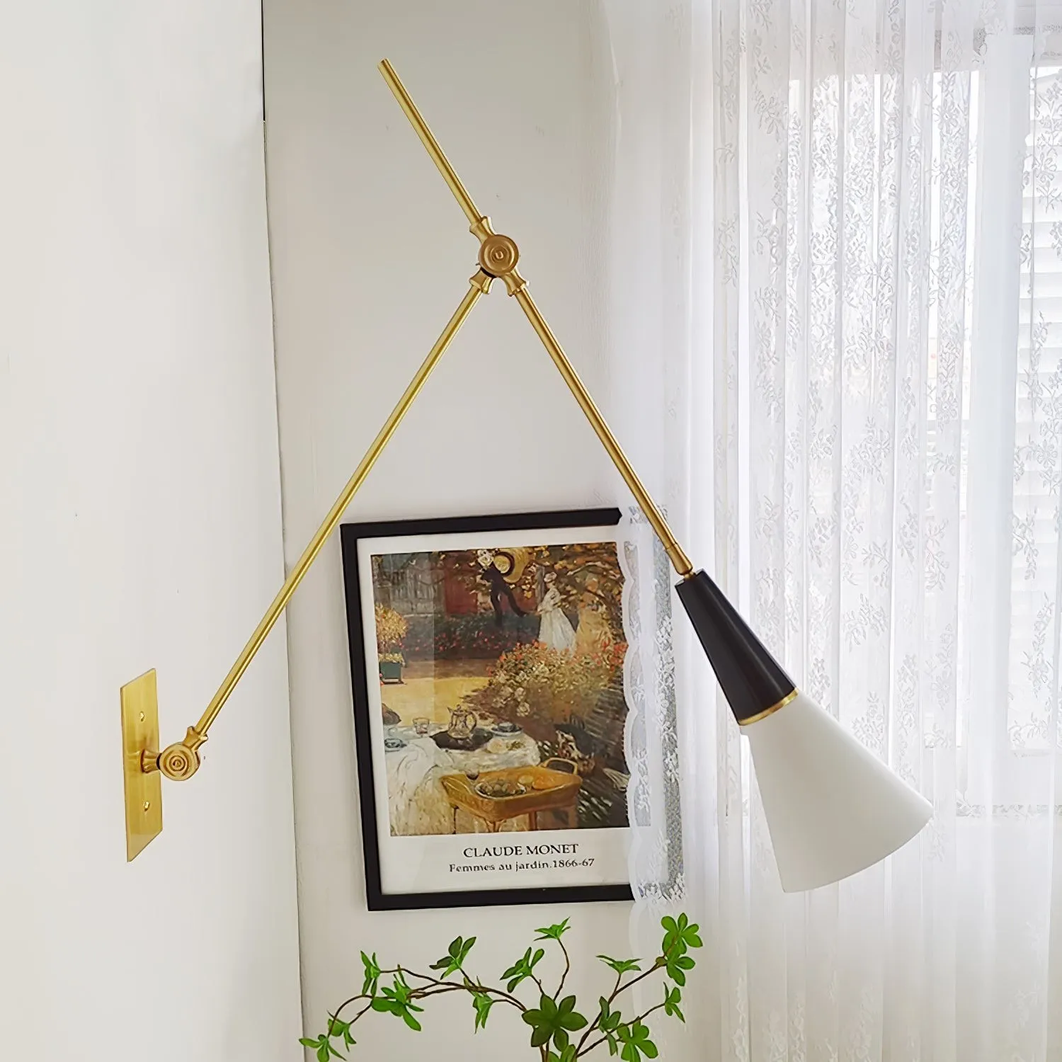 Vintage Metal Adjustable Swing Arm Wall Lamp KL842