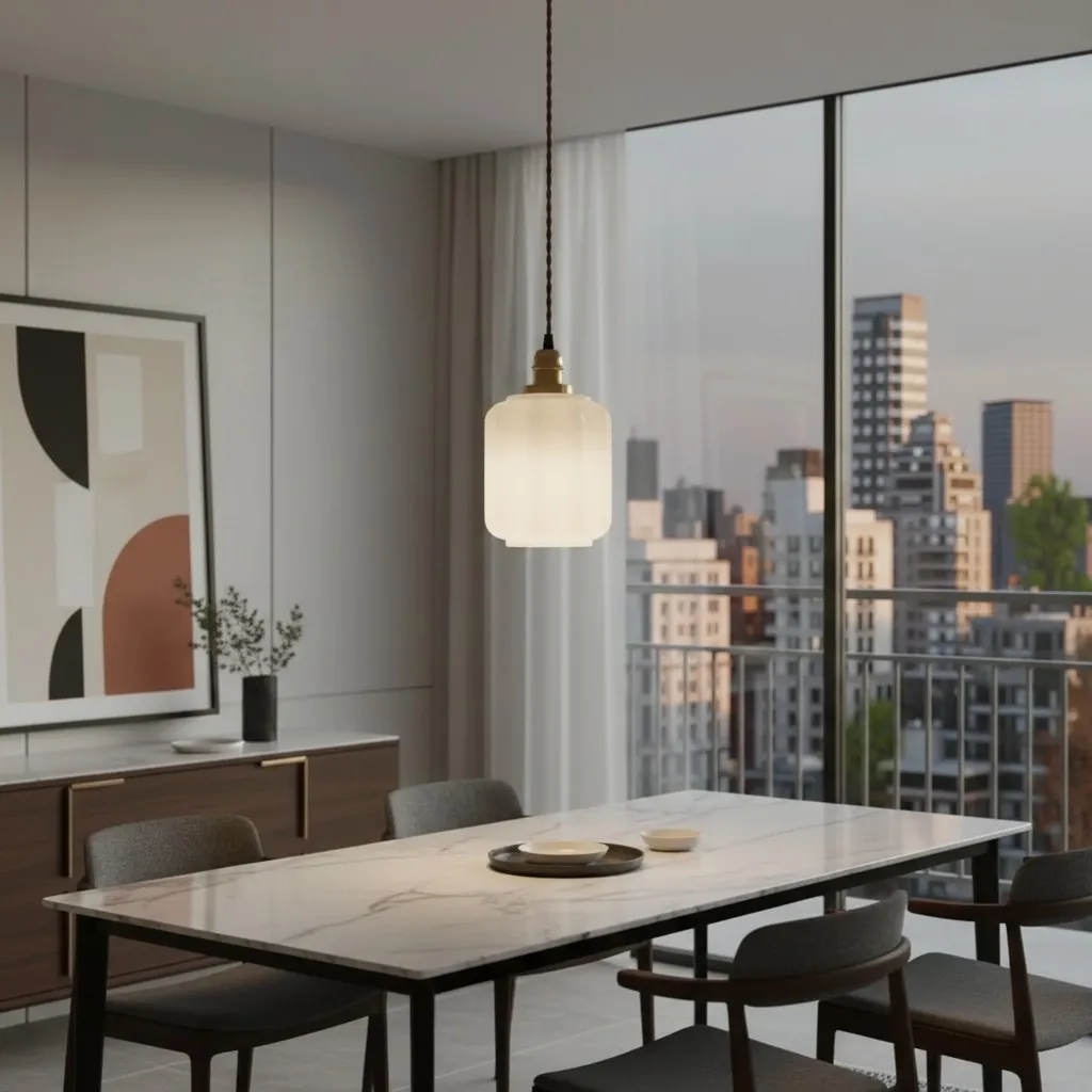 Glassora Creative Glass Lantern Pendant Lamp - Stylish Hanging Light for Kitchen or Bedroom KL2211