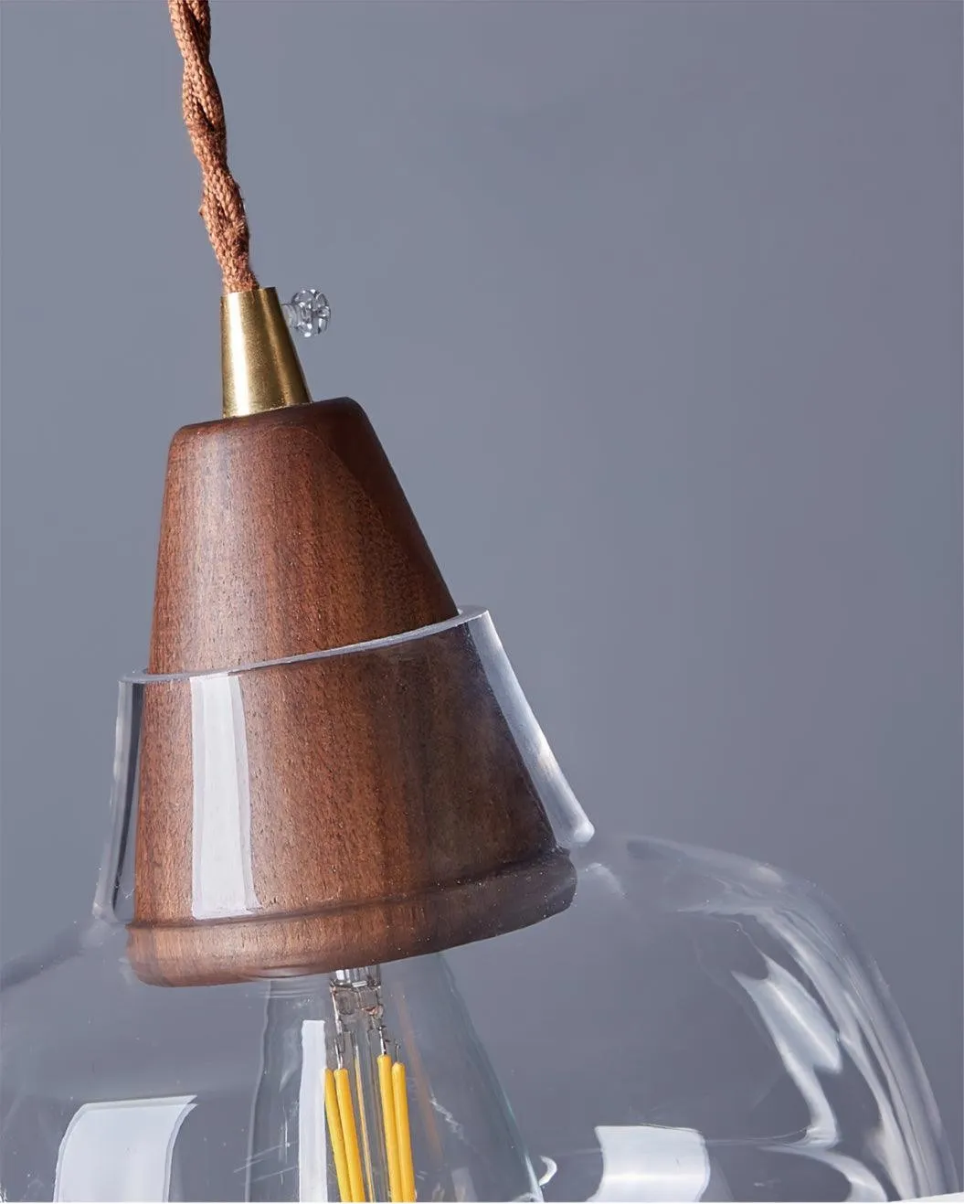 Walnut Glass Pendant Lamp KL751