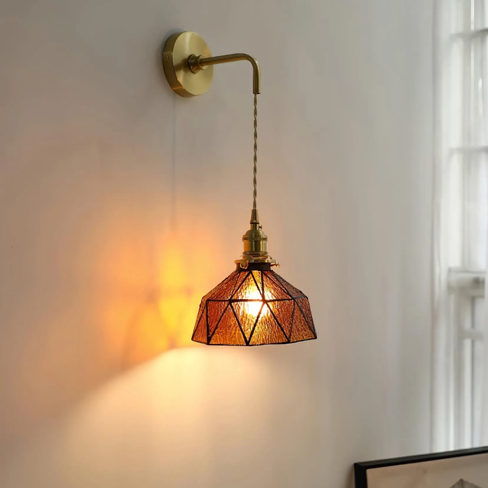 Retro Pastoral Glass Wall Lamp KL613