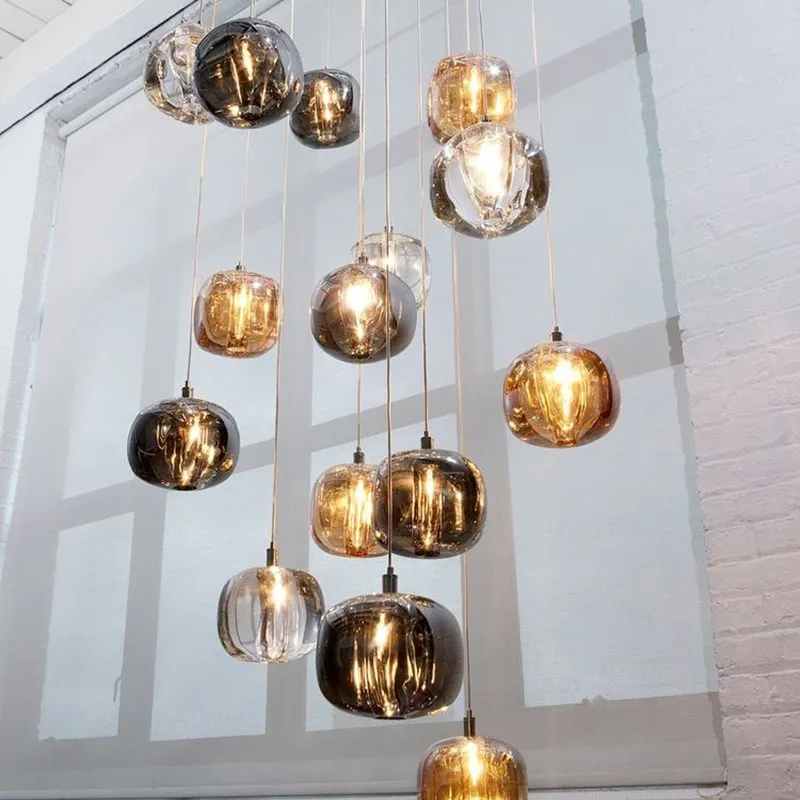 Spherical Glass Shade Chandelier