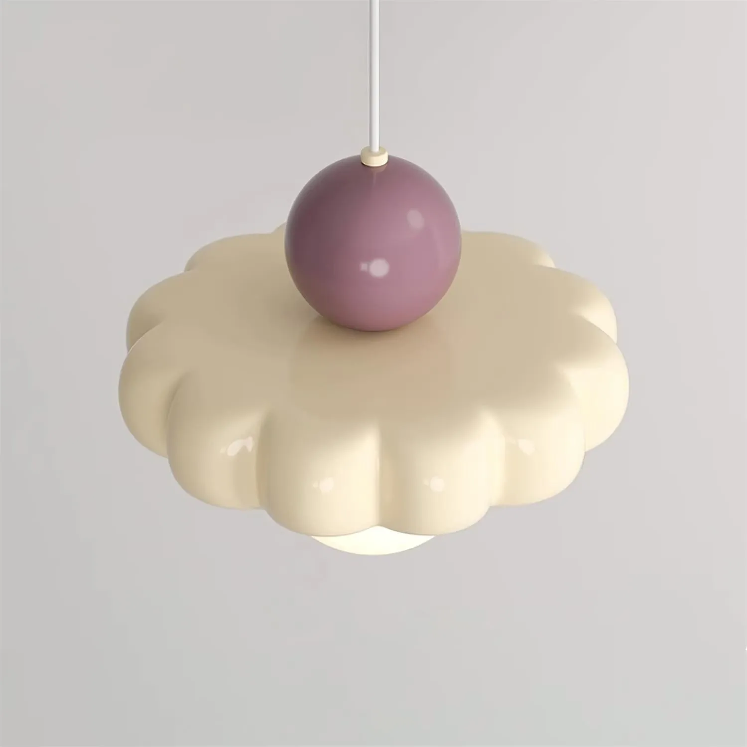 Cream Style Long Line Pumpkin Texture Pendant Lamp KL294
