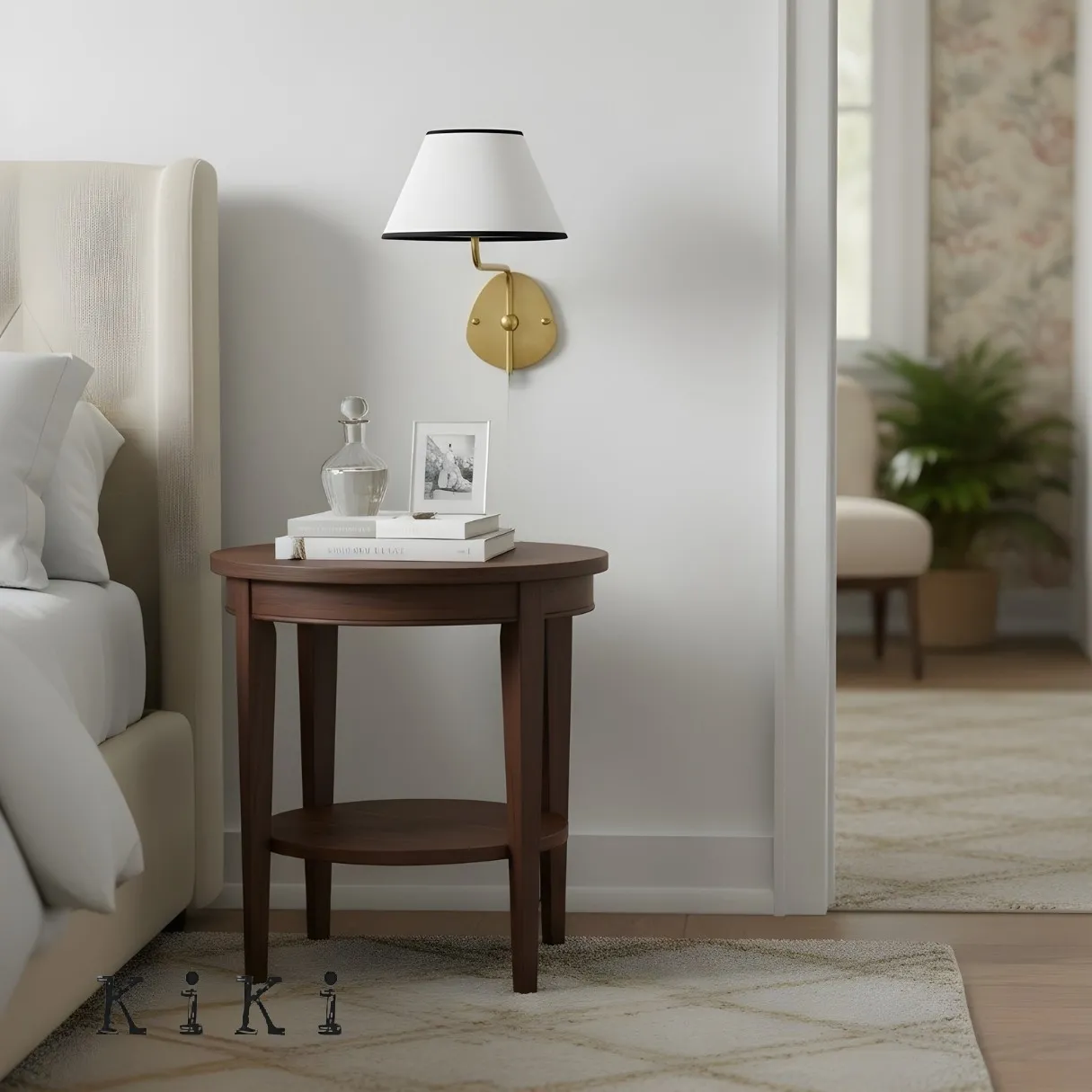 Kulo Classic Brass Wall Lamp – Modern Fabric Shade Wall Sconce for Bedroom or Hallway KL1533