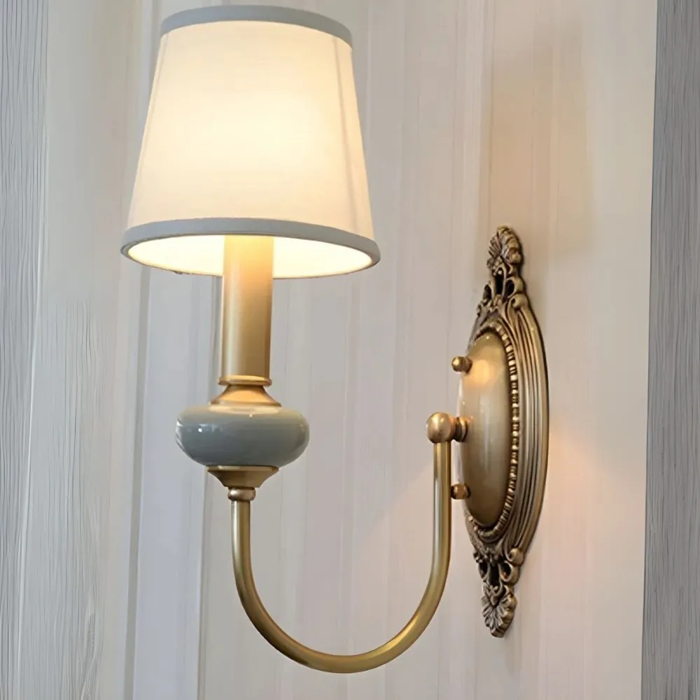 Retro Fabric Wall Sconce – Vintage Style Wall Lamp Ideal for Bedroom & Hallway KL1116