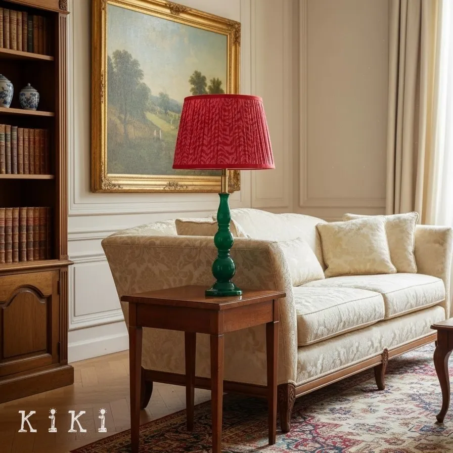 Grainora Soft Fabric Shade Table Lamp - Sculptural Wooden Base Lamp for Interiors KL2129