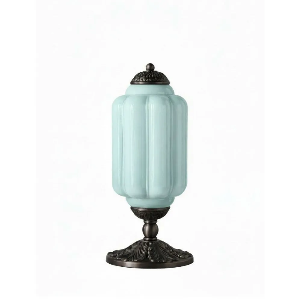 Eloise Vintage Glass Pumpkin Table Lamp - Decorative Accent Lighting for Living Spaces KL876