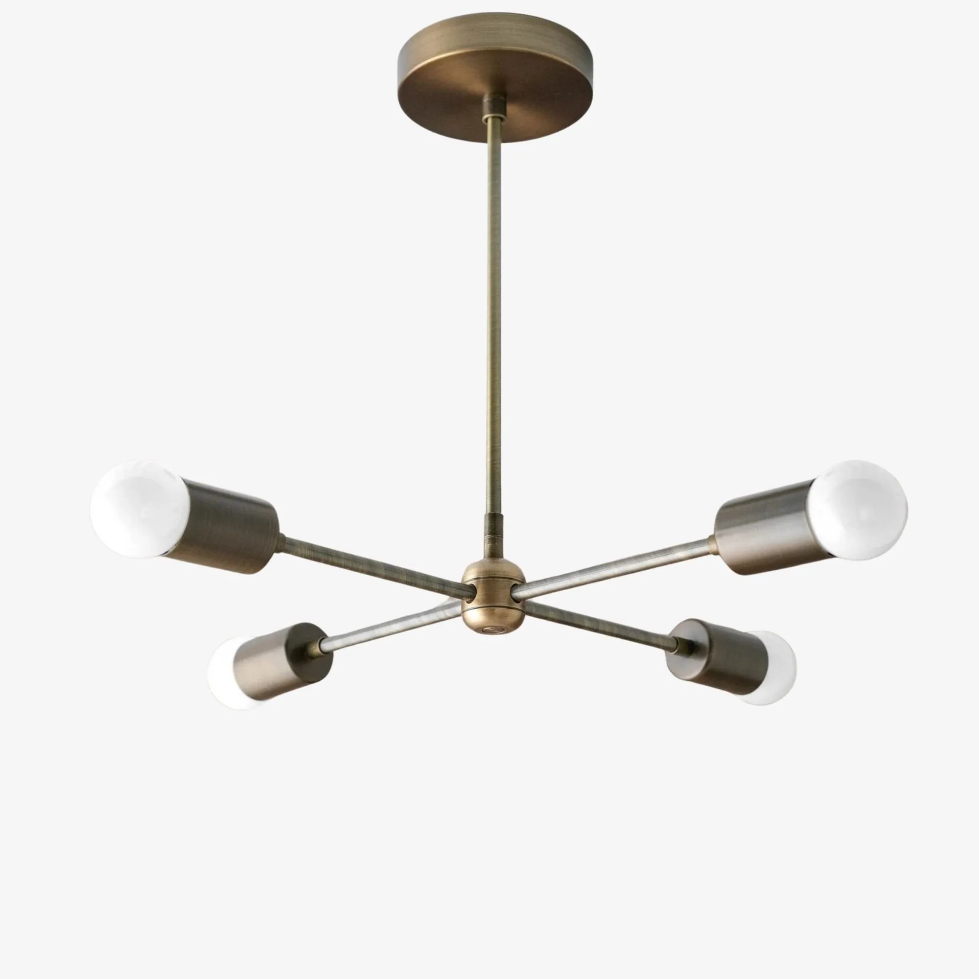 Mobilux Line Mid Century Gold Sputnik Chandelier - Geometric Brass Fixture KL1418