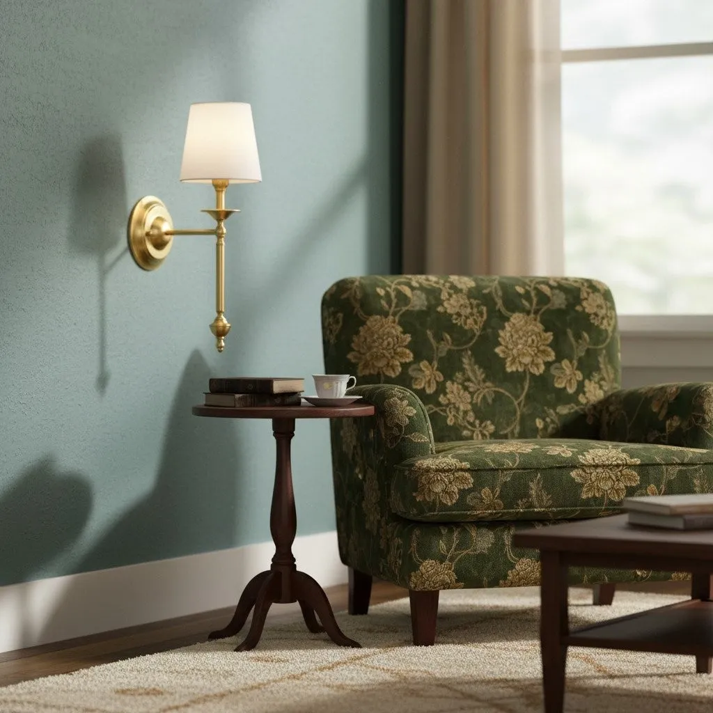 Arcuma Classic Copper and Fabric Wall Lamp for Sophisticated Living Spaces KL2053