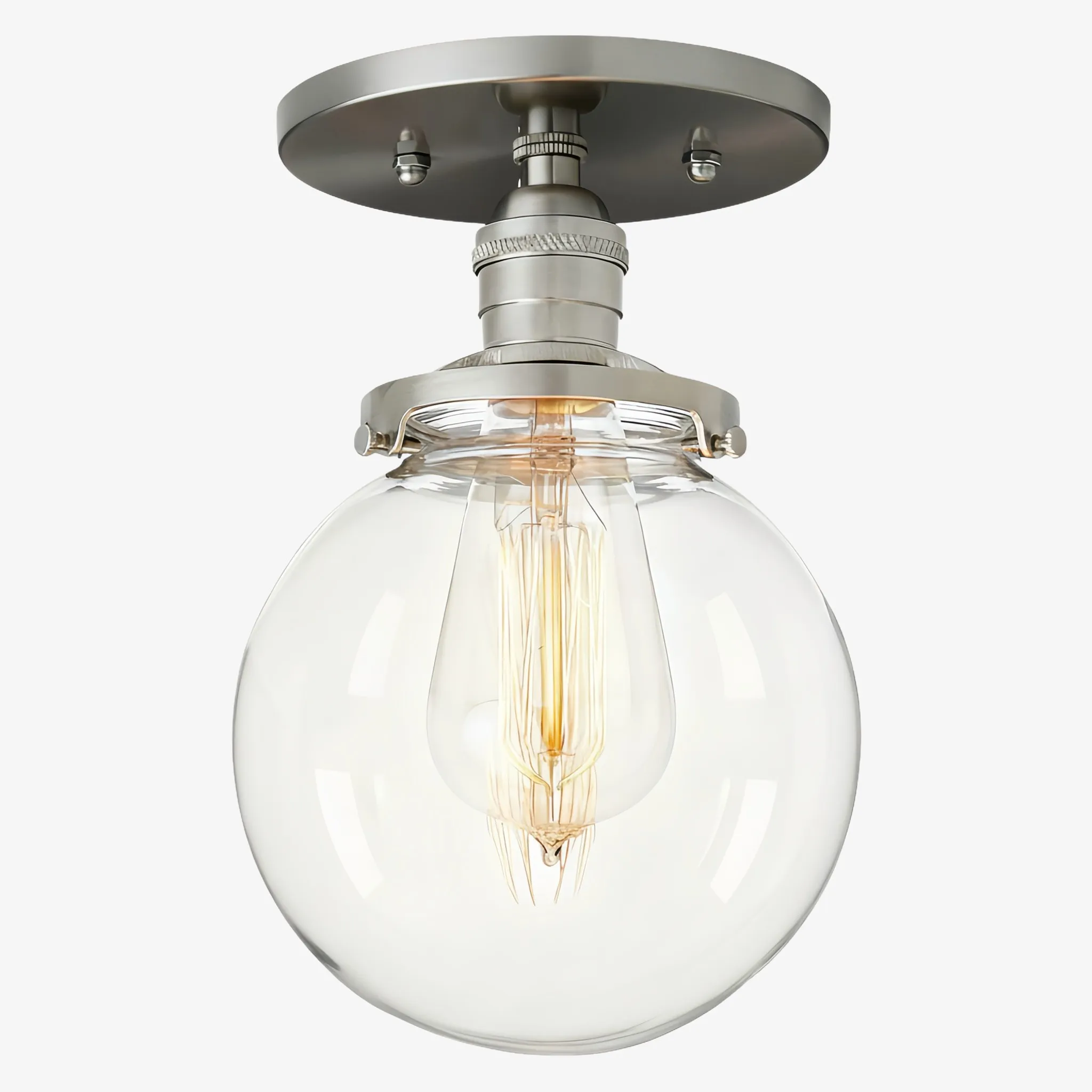 Glorica Glass Retro Globe Ceiling Light - Vintage Industrial Home Lighting KL1488