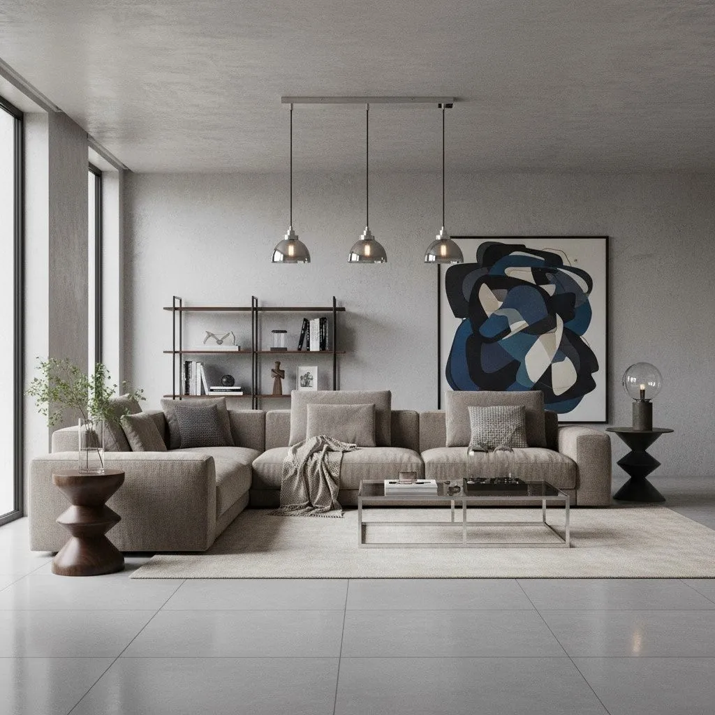 Shimmera 3-Light Linear Pendant - Mirror Glass Shades with Modern Nickel Finish for Dining Rooms KL1831