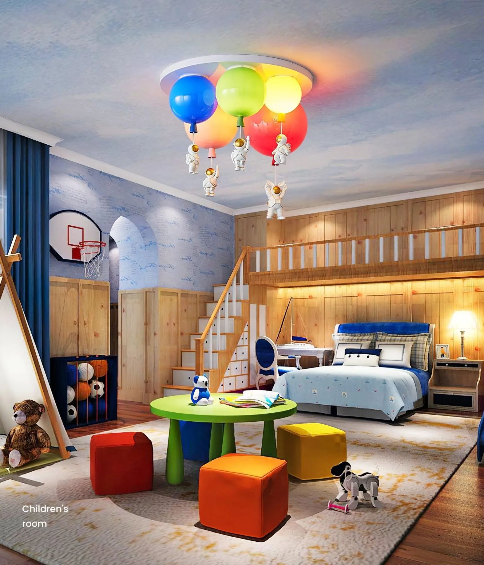 Astronaut Glossy Balloon Ceiling Lamp KL231