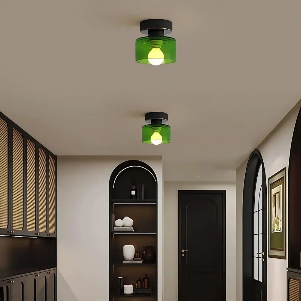 Moriglaze Glass Cylinder Ceiling Light - Sleek Sculptural Ceiling Lamp for Bedroom KL883