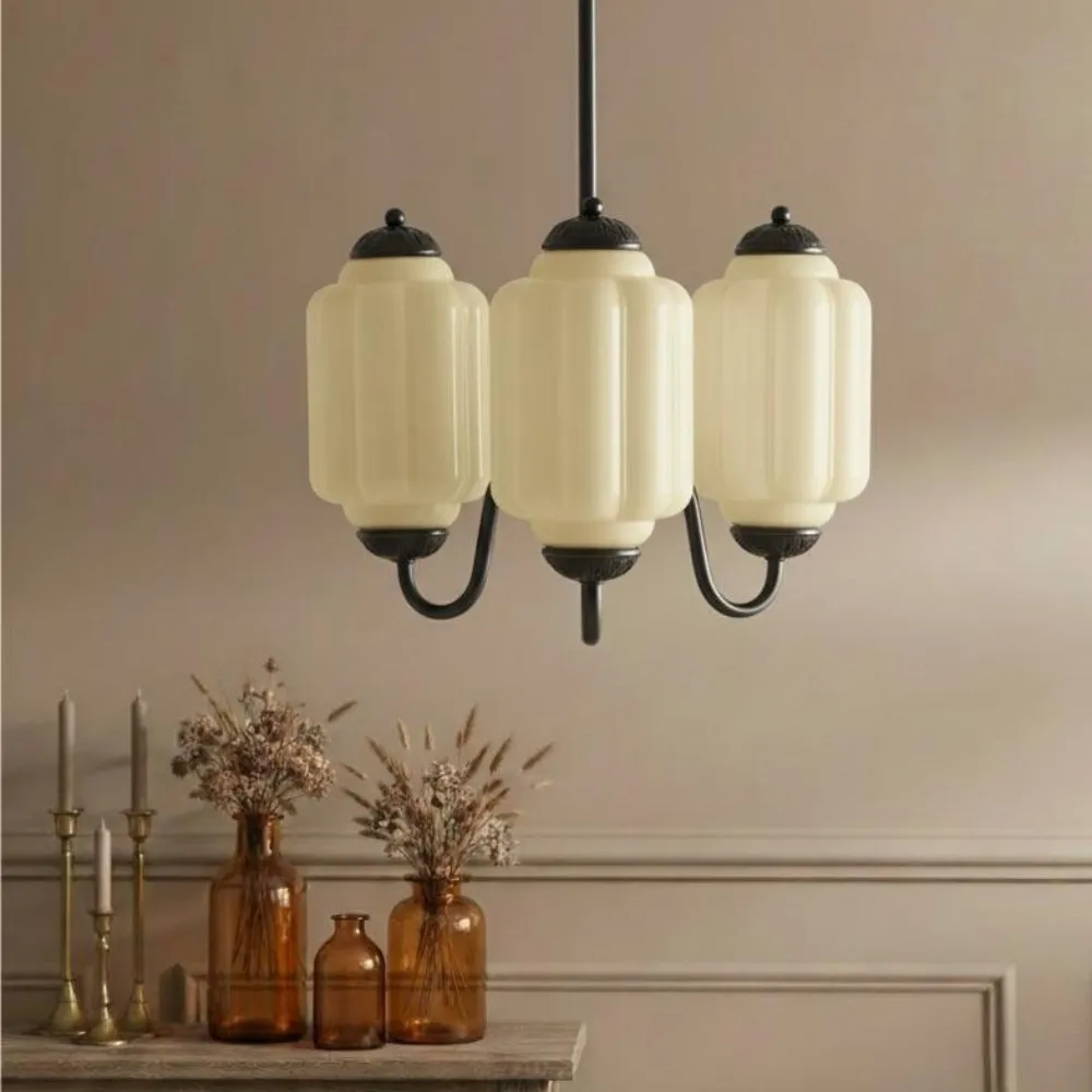 Vintage Eloise Glass 3 Lights Chandelier For Living Room KL928