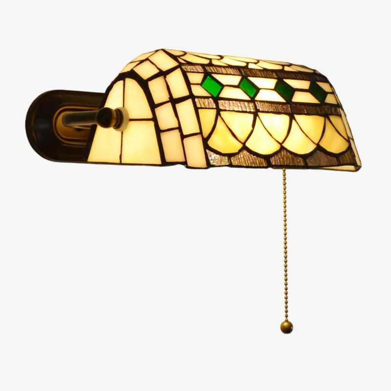 TF Tivanny Floral Stained Glass Wall Light - Tiffany Inspired Wall Sconce for Bedroom A24
