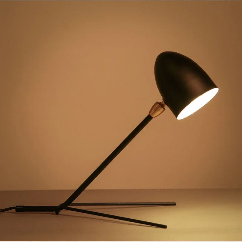Geometric Metal Frame Tripod Table Lamp - Minimalist Modern Accent Light for Bedroom or Office