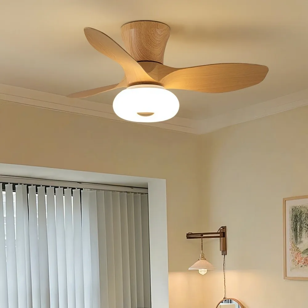 Cream Style Ultra Quiet Led Ceiling Fan For Bedroom KL948