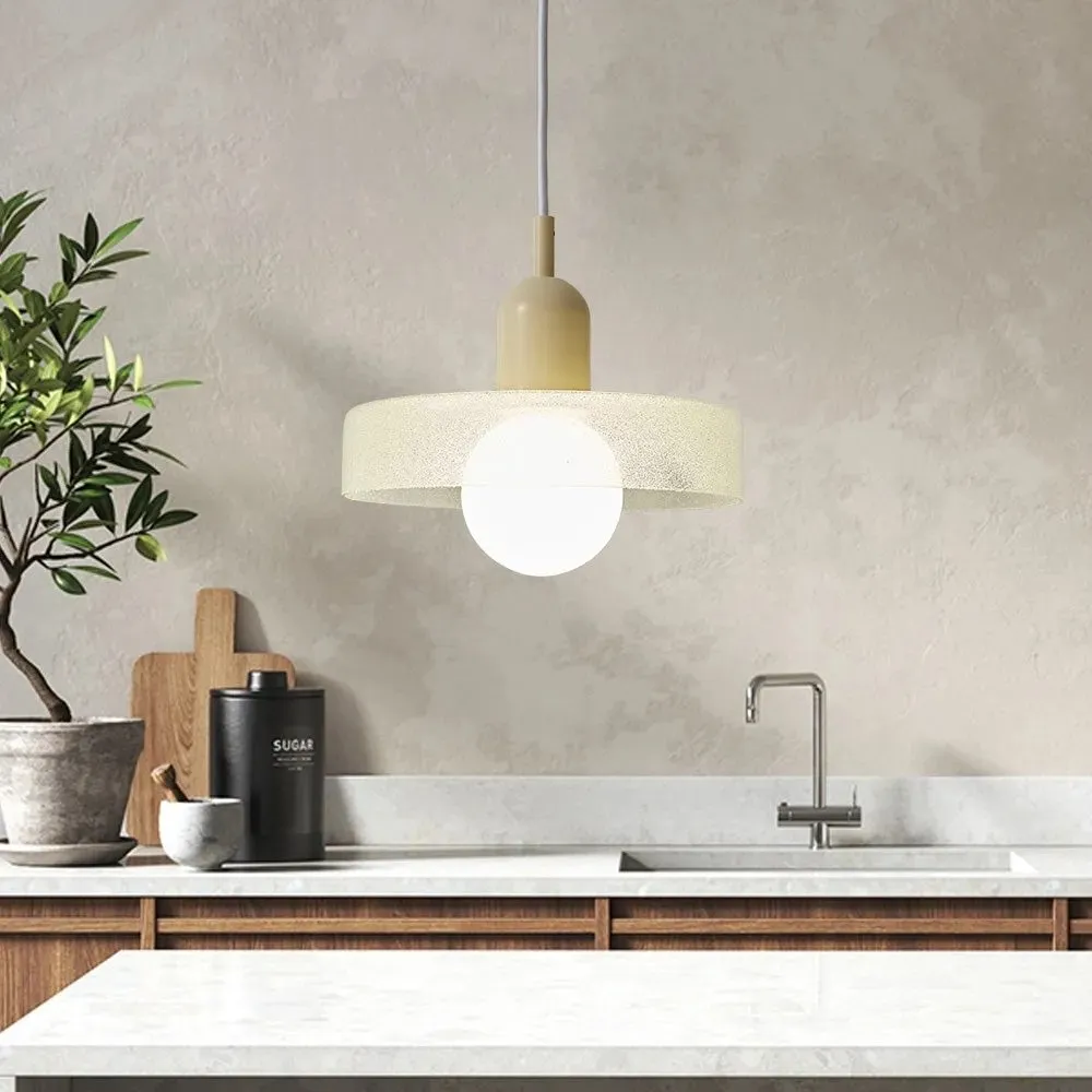 Modern Crystal Glass Disc Orb Pendant Light For Kitchen Island KL920