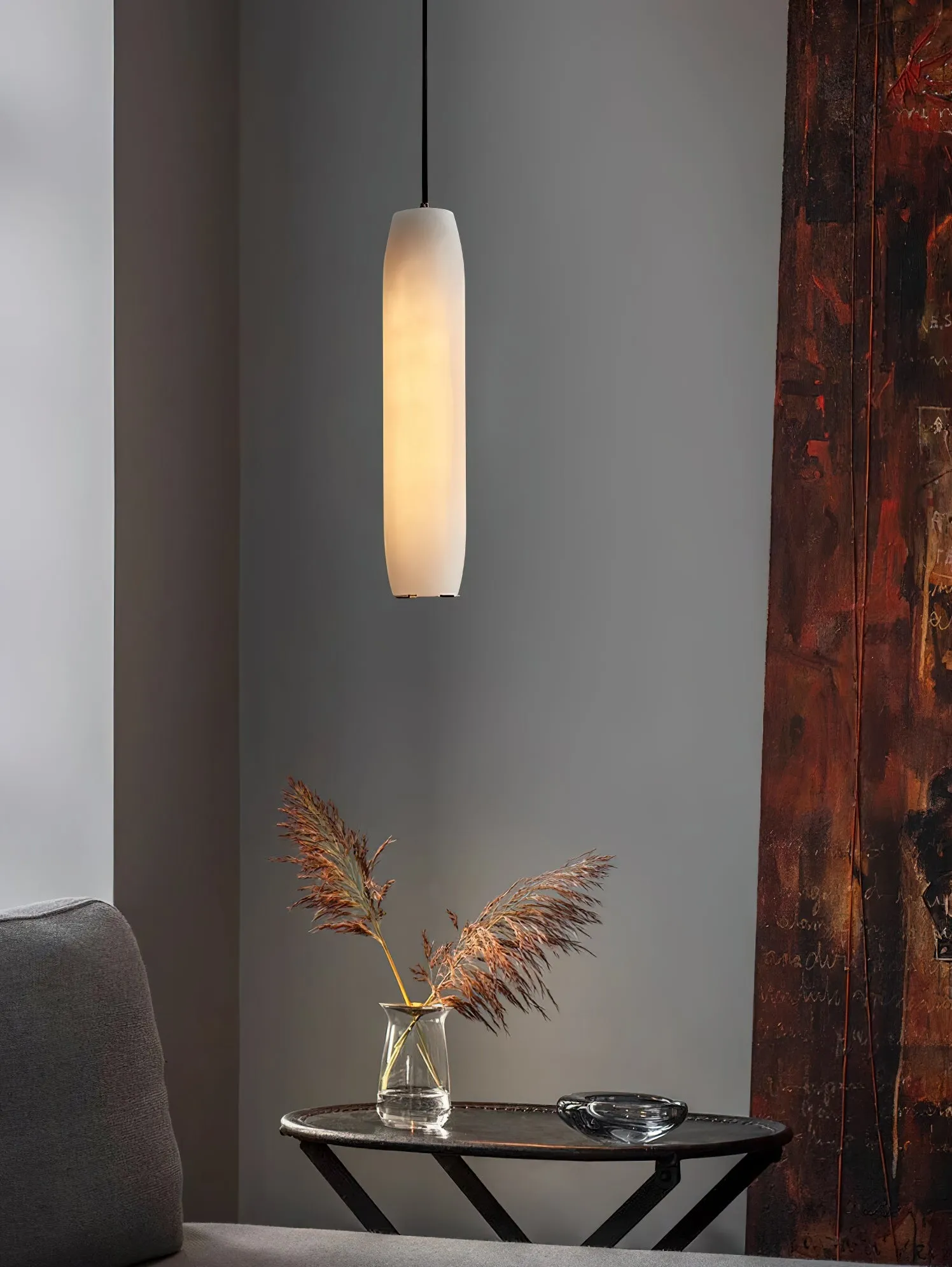 Alabaster Flute Pendant Light D436