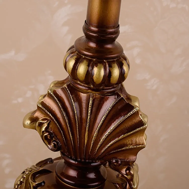 Pastoral Flower Lampshade Carved Table Lamp KL705