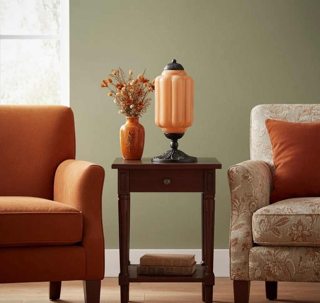 Eloise Vintage Glass Pumpkin Table Lamp - Decorative Accent Lighting for Living Spaces KL876
