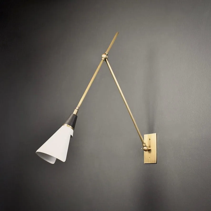 Vintage Metal Adjustable Swing Arm Wall Lamp KL842