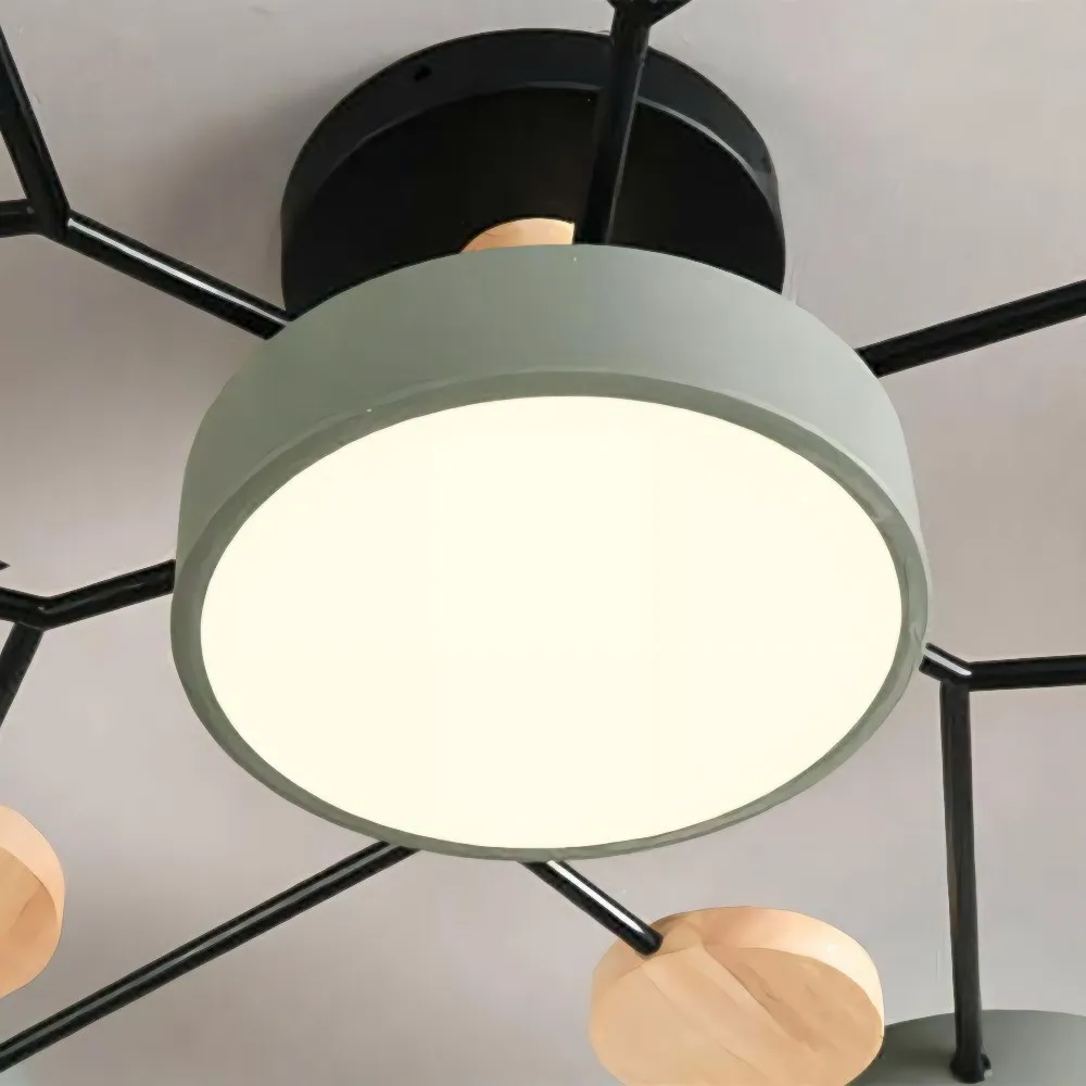 Nordic LED Branched Circle Wooden Ceiling Light KL39