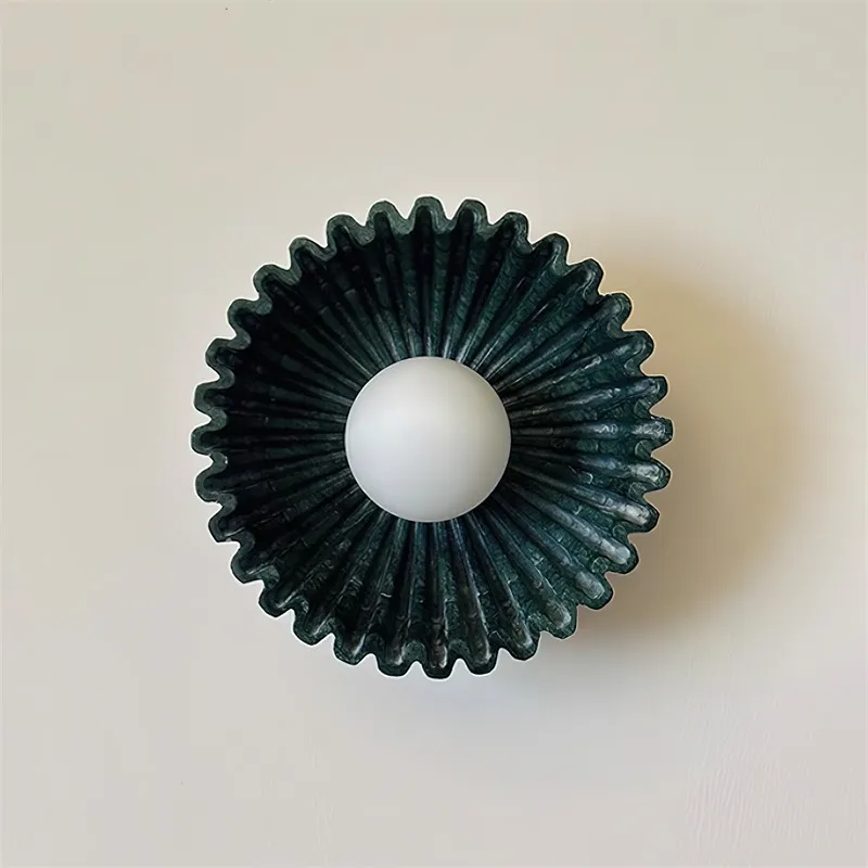 Sculptural Ceramic Wall Sconce – Opal Globe Sconce with Ceramic Finish KL246