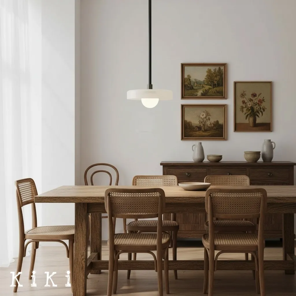 Metal Rod Glass Disc Orb Pendant Light KL923