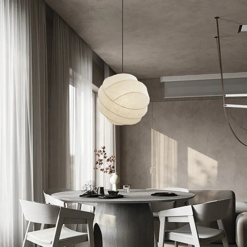 Wabi Sabi Silk Ball Japandi Pendant Light D883