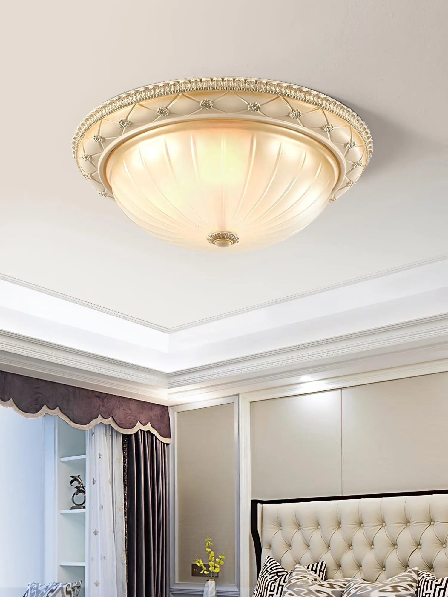 European Vintage Style Resin Ceiling Light for Bedroom KL358