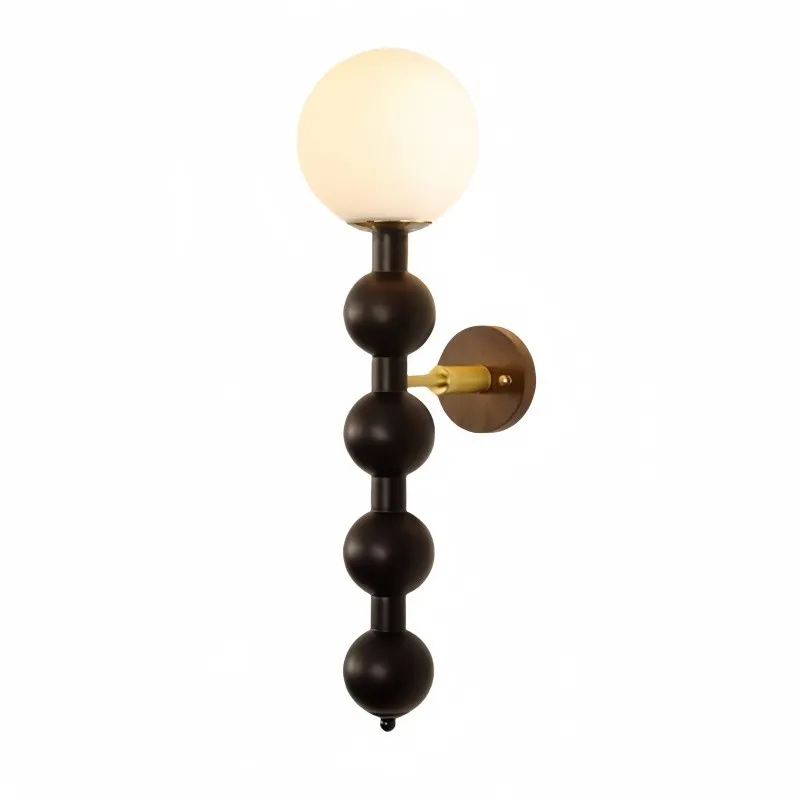 Country French Wooden Gourd Ball Wall Lamp KL144