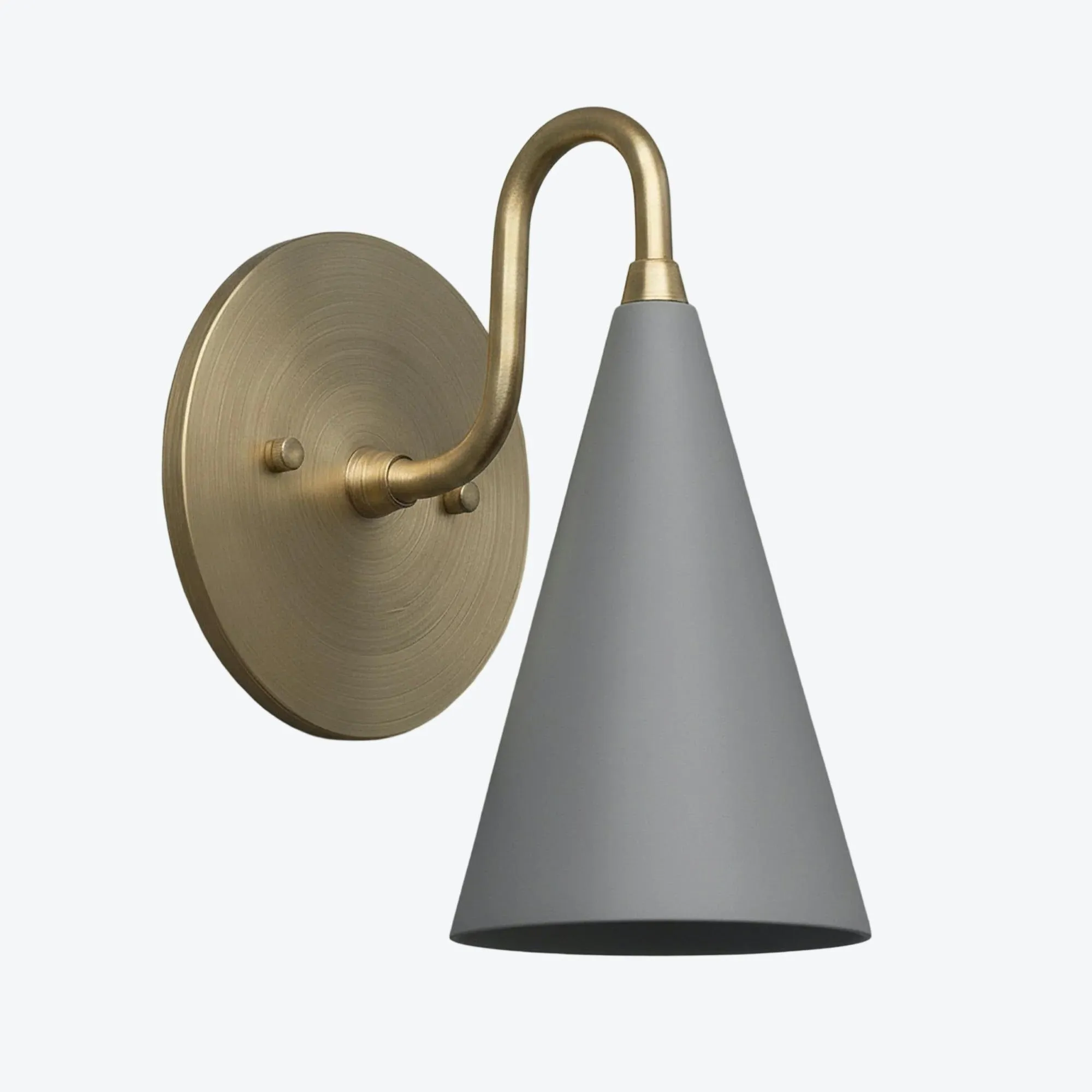Curva Metal Cone Shade Sconce - Vintage Brass Wall Light for Entryway or Stairwell KL1720