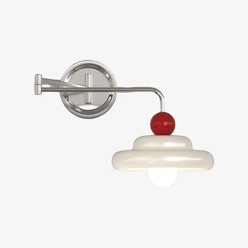 Modern Cream Chrome Swing Arm Wall Light KL162