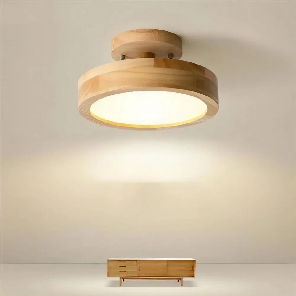 Scandinavian Design Round Wooden Ceiling Light KL37