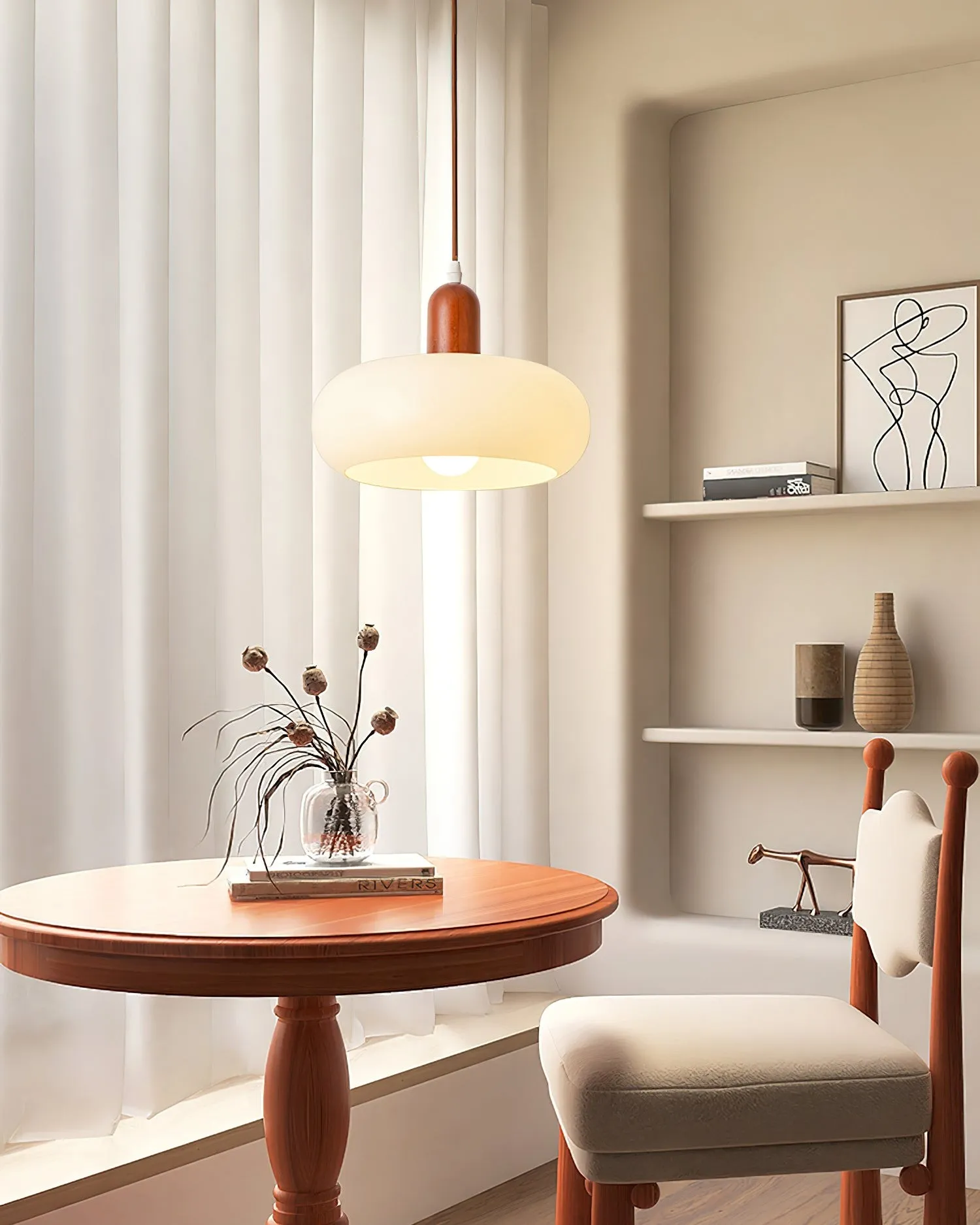 Mid Century Modern Glass Pot Pendant Lamp For Kitchen Island KL617