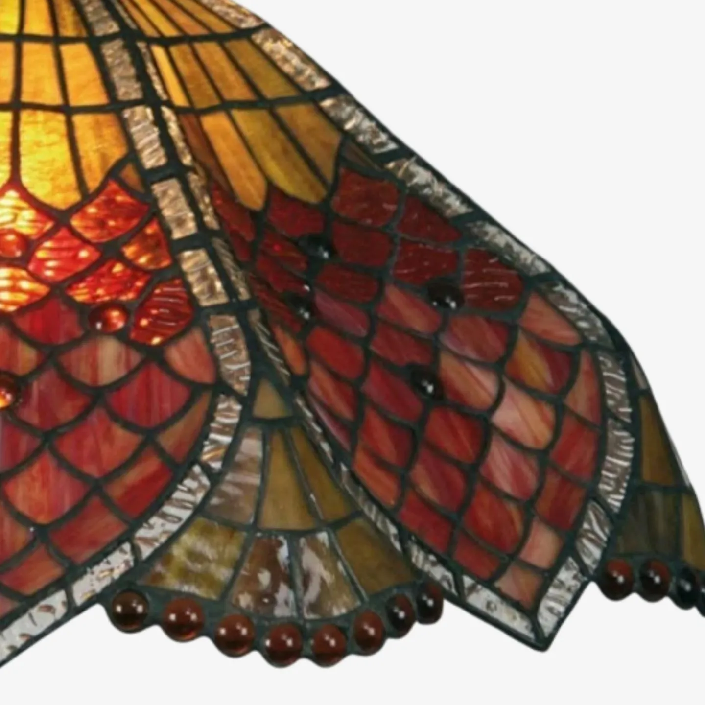TF Orsino Vintage Art Deco Pendant Light - Textured Glass Lighting for Bedrooms & Halls KL1852