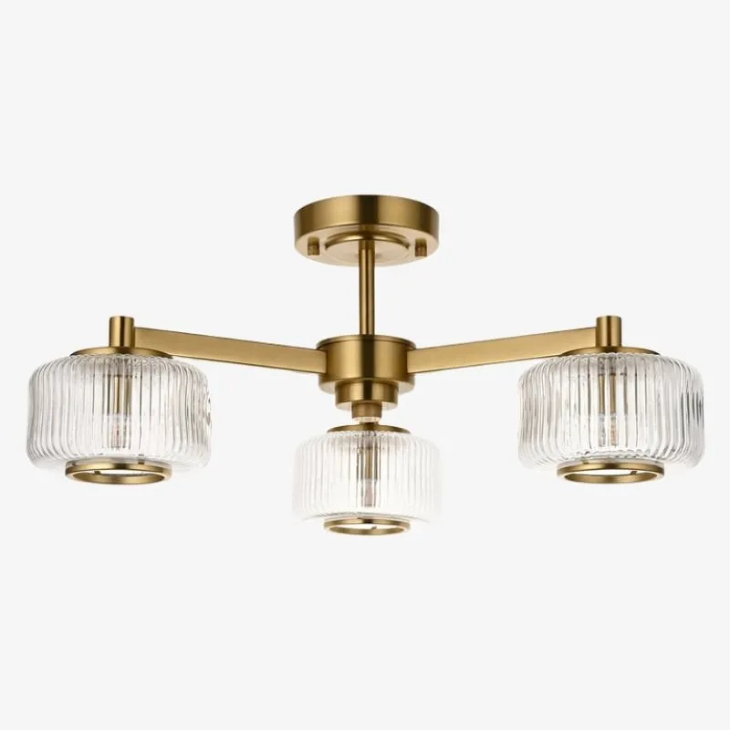 Canovus Chandelier with Ribbed Glass - Industrial Metal Living Room Light KL1983