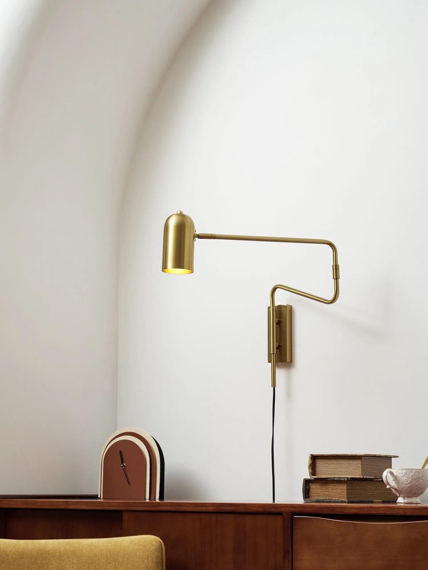 Adjustable Arm Plug In Wall Lamp D371