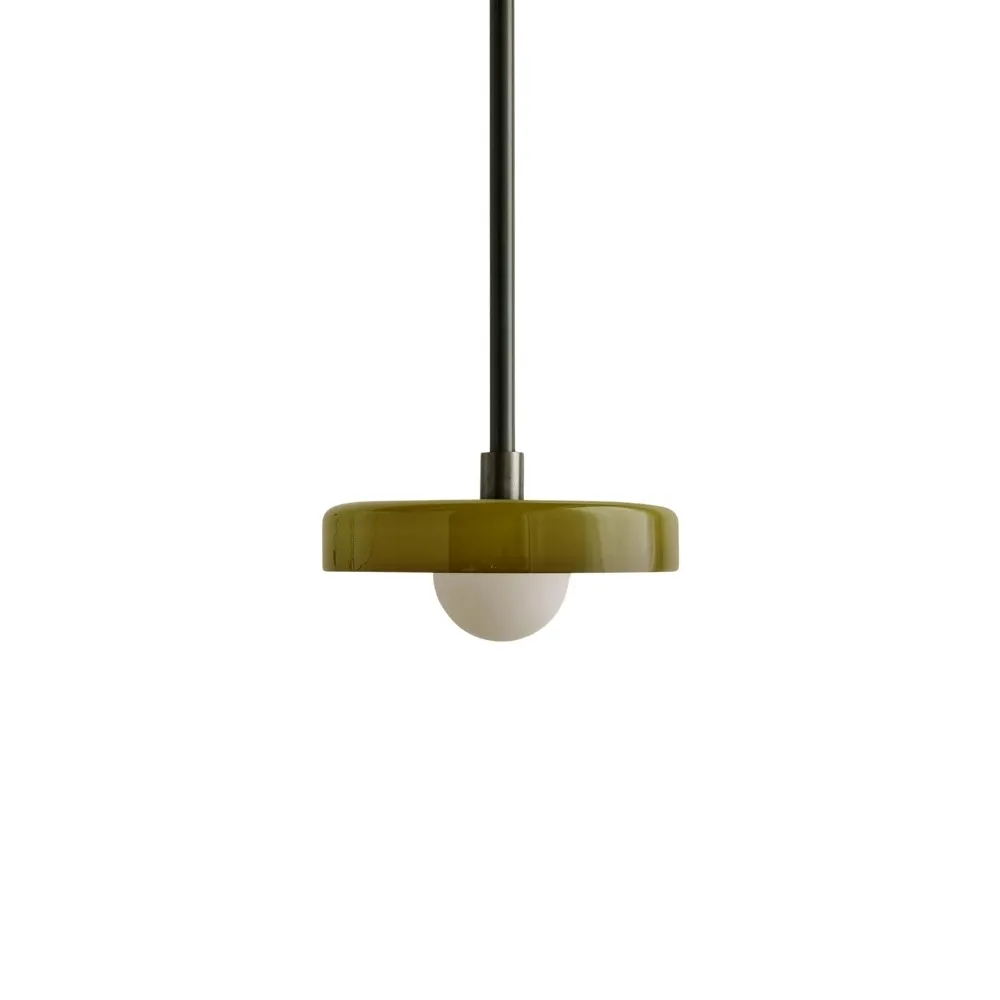 Metal Rod Glass Disc Orb Pendant Light KL923