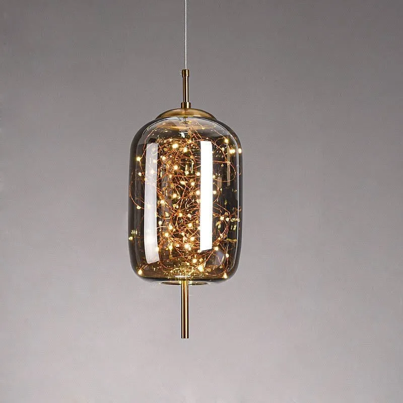 Scandinavian Cylinder Oval Glass Pendant Light KL320