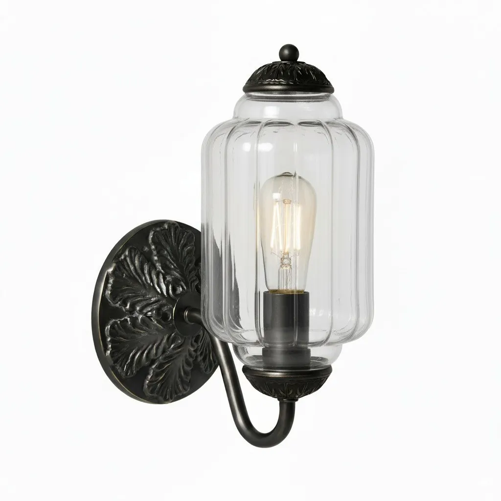 Vintage Glass Candlestick Eloise Wall Sconce KL740
