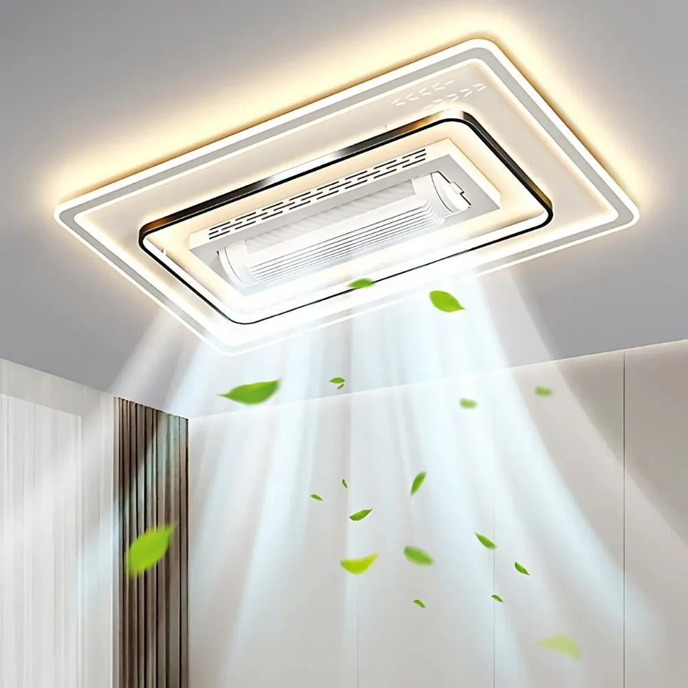 Modern Quiet Flush Mount Bladeless Ceiling Fan Light KL939
