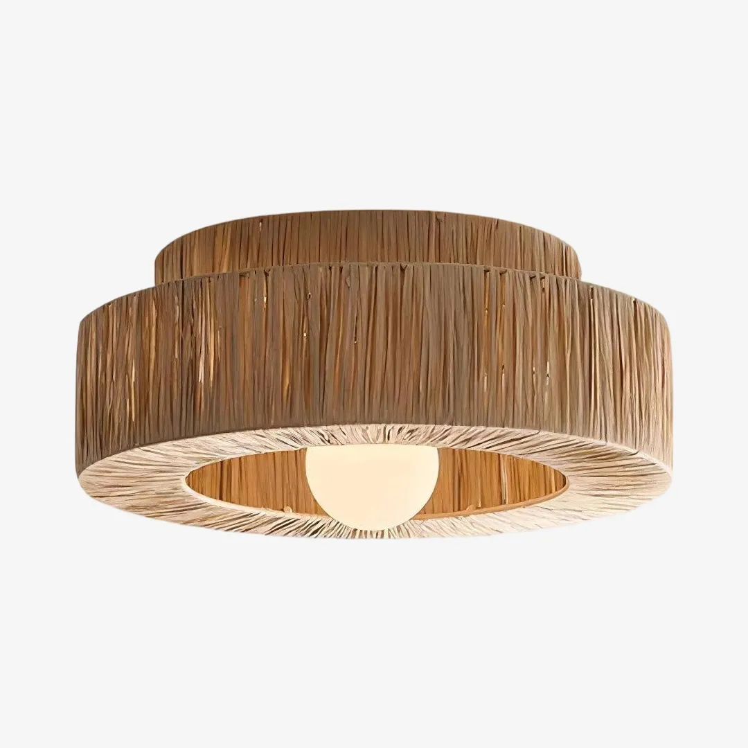 Welanery Minimal Rustic Natural Woven Ceiling Light - Sustainable Lamp for Kitchen or Hallway KL2386