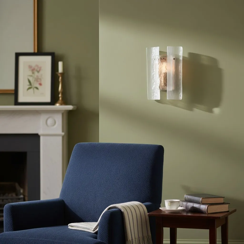 Velora Layered Textured Glass Wall Light - Living Room or Hallway Sculptural Modern Design KL2344