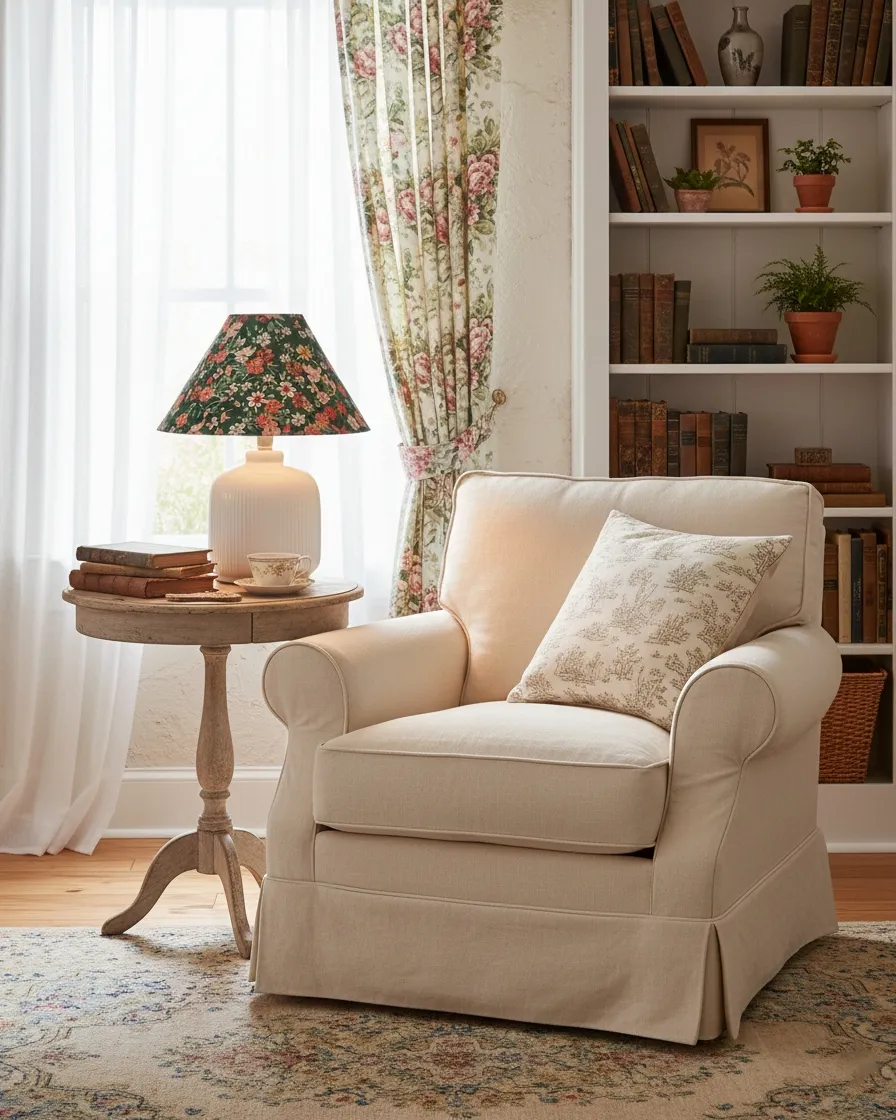 Evergreen Floral Table Lamp D327