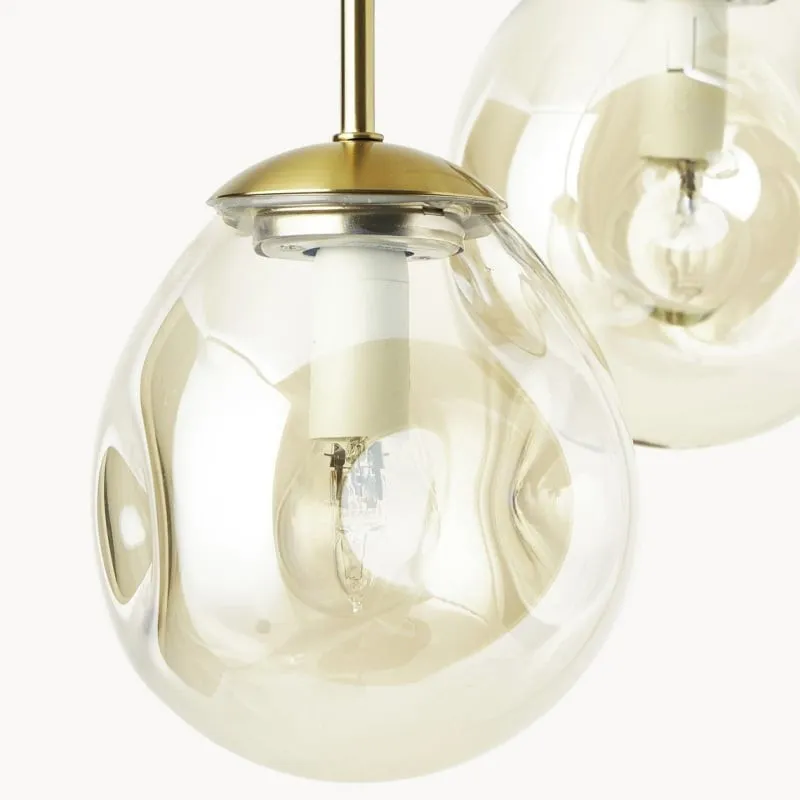 Glissora Hanging Light - Sculptural Cluster Design Tinted Glass and Metal for Entryway KL1739